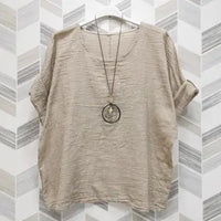 Zaffa Gauze Short Sleeve with Necklace