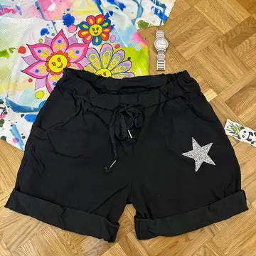 Crinkle Shorts with Star