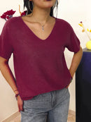 Short Sleeve Knit Sweater