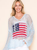 Glam Flag Crochet Hoodie