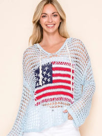 Glam Flag Crochet Hoodie