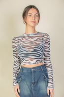 Zebra Sheer Crop Top