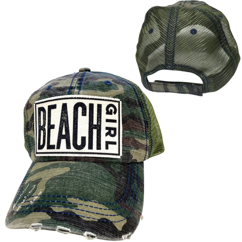 Beach girl camo cap