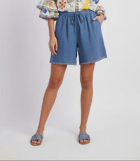 Linen Bermuda shorts (Pink & Blue)