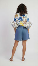 Linen Bermuda shorts (Pink & Blue)