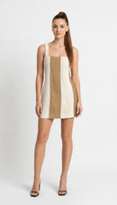 Linen Latte Mini Dress with Pockets