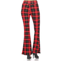 Buttery Soft High Waist Print Palazzo Pants Plaid