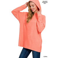 Brushed Hacci Sweater Hoodie Peach