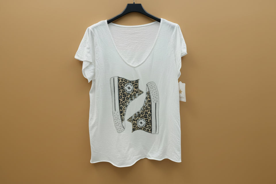 Cheetah Print High Top Sneaker T-Shirt