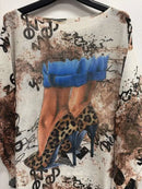 Chocolate Leopard High Heels Italian Silky Sweater
