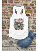 Women's Fitted Racerback Tank Top Highland cow