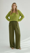 Beachy Loose Knit Sweater (pink, beige, melon green)