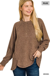 Plus Hacci Henley Top