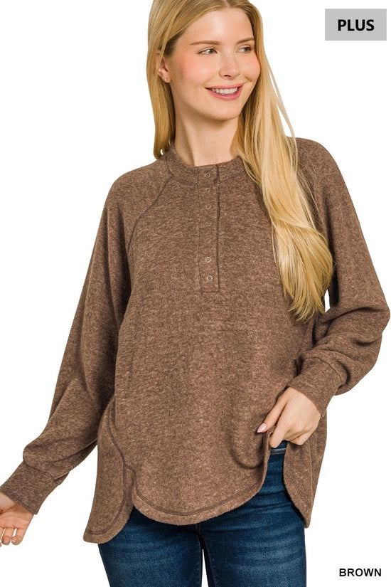 Plus Hacci Henley Top