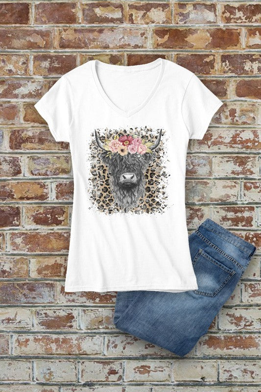 Highland cow fitted t shirt
