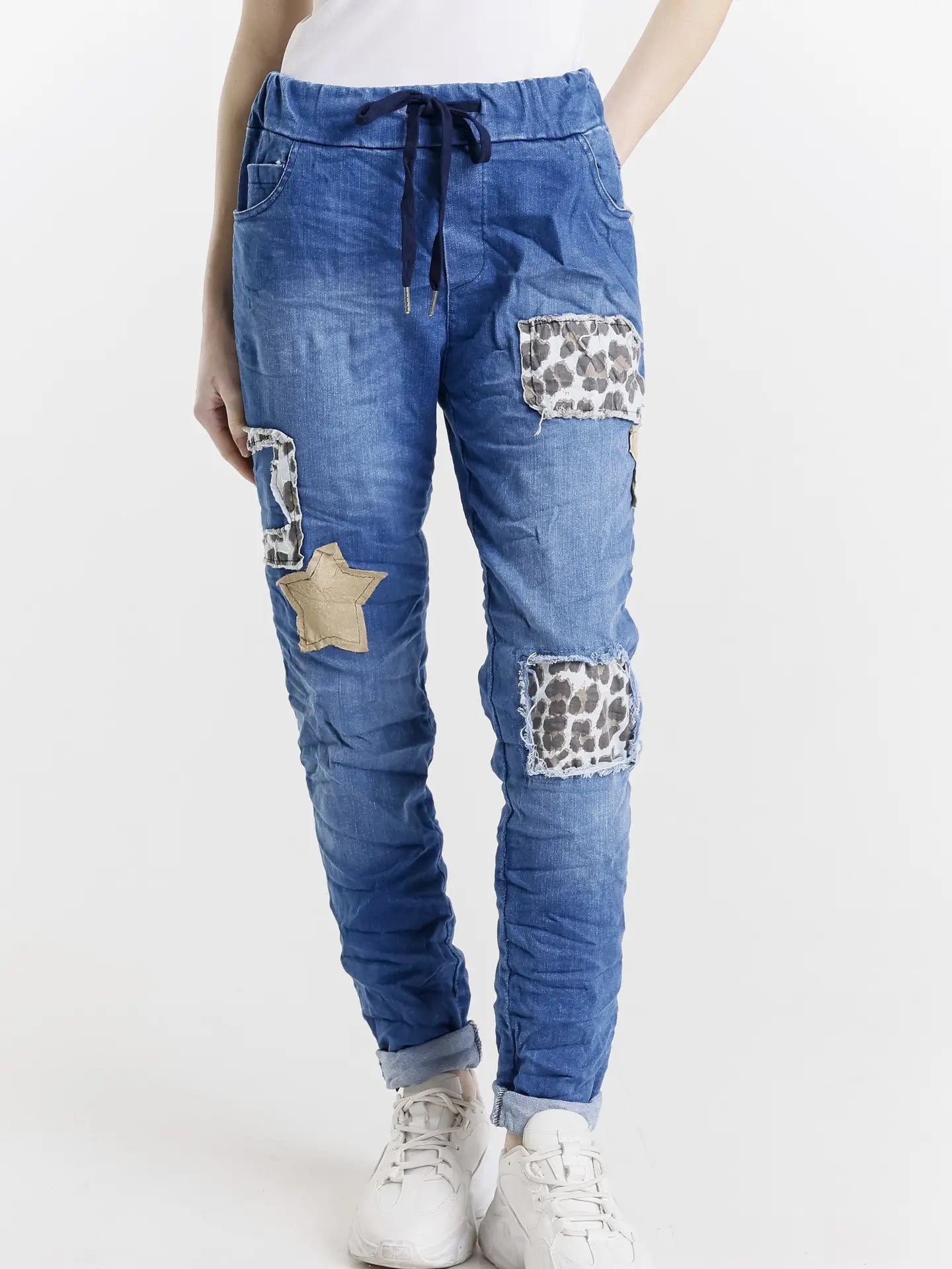 Leopard Patch Italian Stretchy Jogger Pant