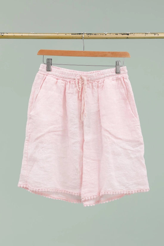 Linen Bermuda shorts (Pink & Blue)