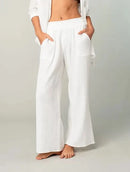 White Gauze Beach Style Pants