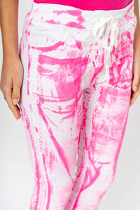 Hot Pink Painted Italian Jogger Pants