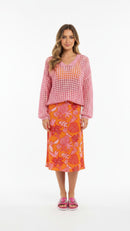 Beachy Loose Knit Sweater (pink, beige, melon green)