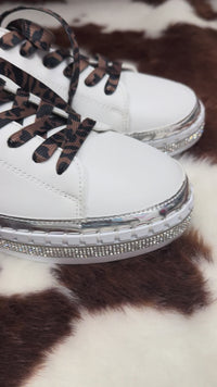 Leopard Star Slip-On Sneakers with side sparkle