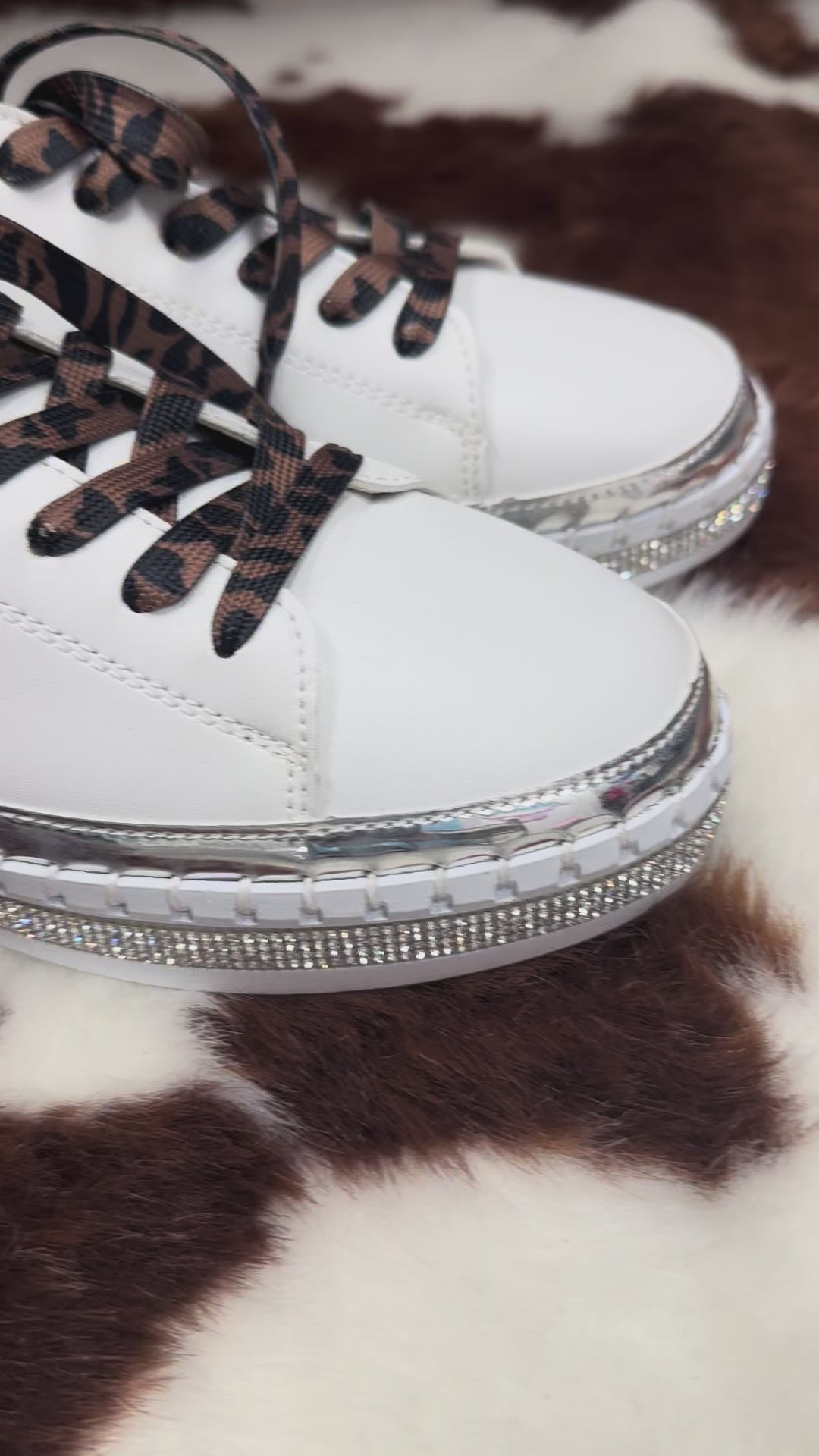 Leopard Star Slip-On Sneakers with side sparkle
