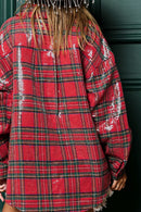 Sparkly flannel jacket with pockets