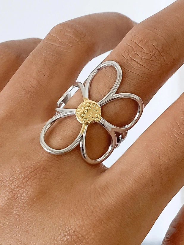 Silver Floral Ring